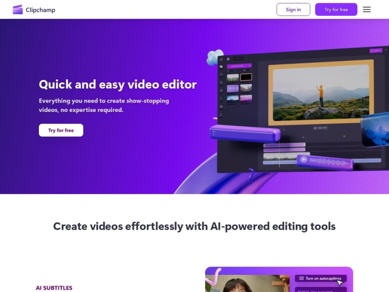 Clipchamp 截图