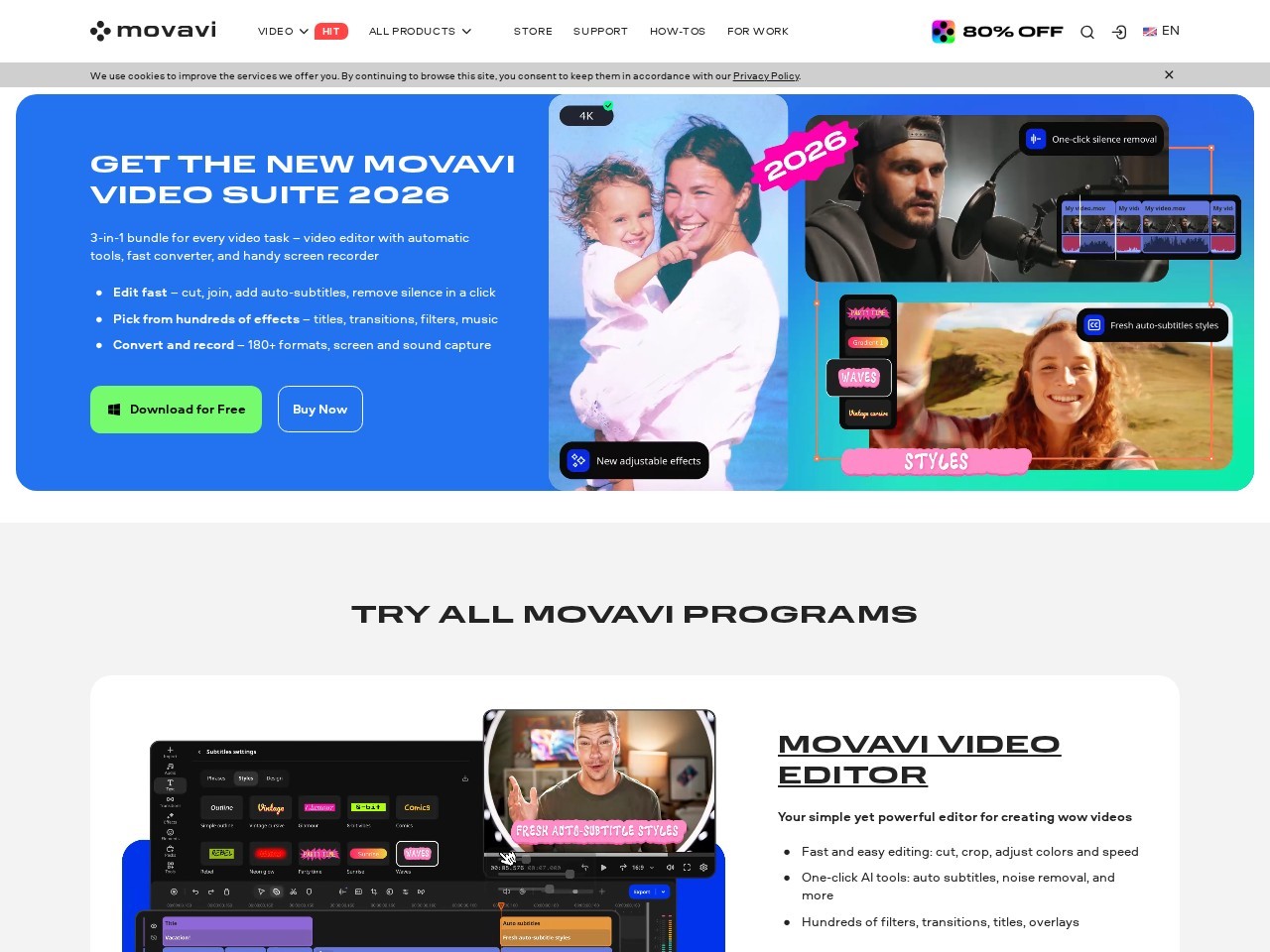 Video Editor 2026 and Other Cool Programs from Movavi – Download for Free