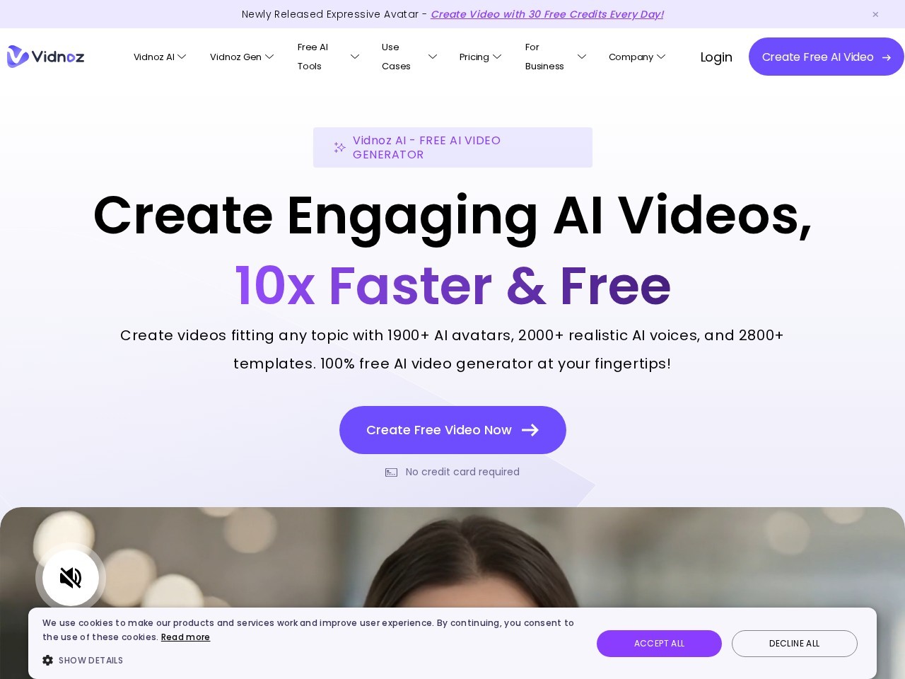 Vidnoz AI: Create FREE AI Videos 10X Faster Online