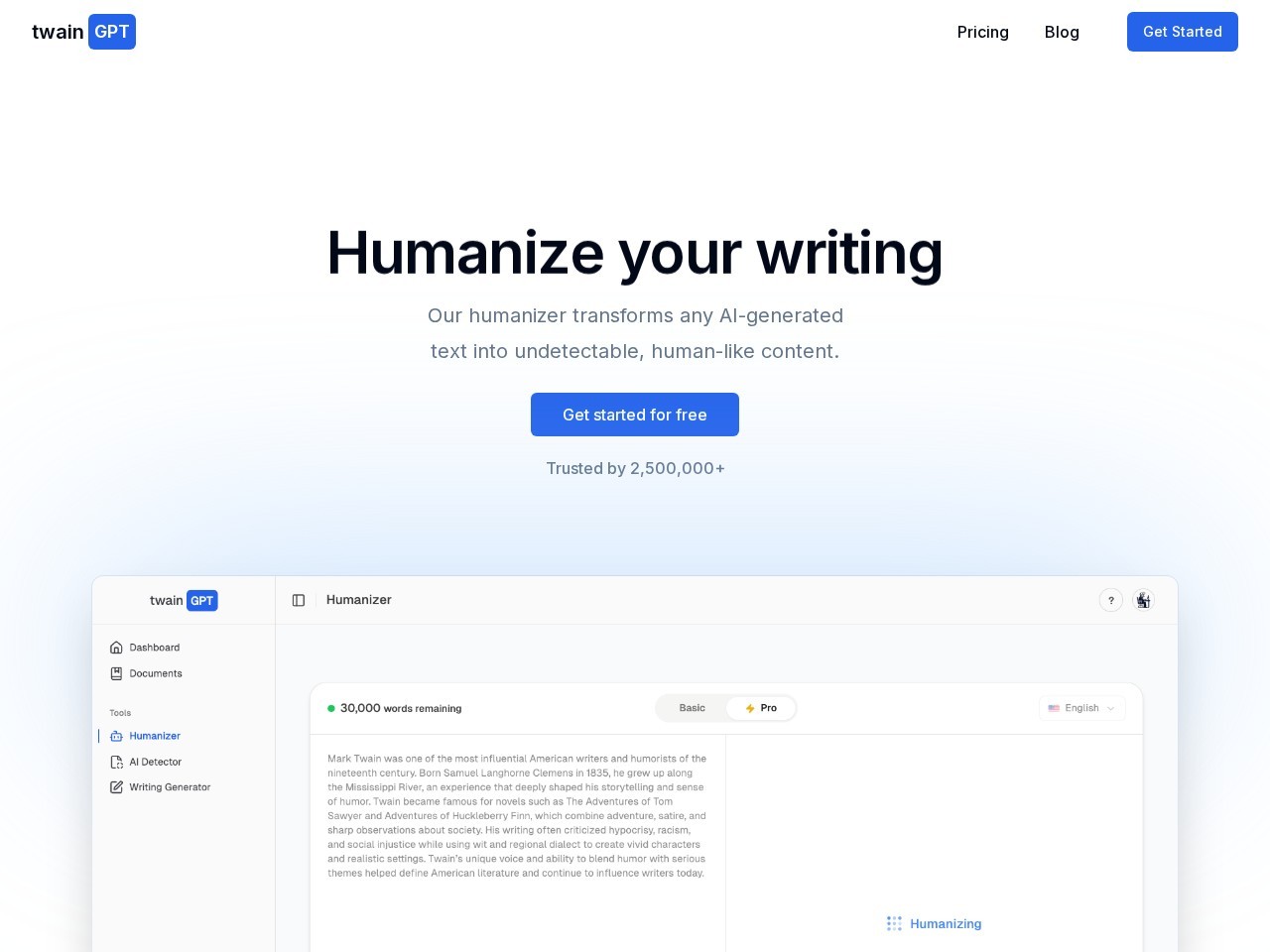 TwainGPT: AI Humanizer &amp; AI Detector