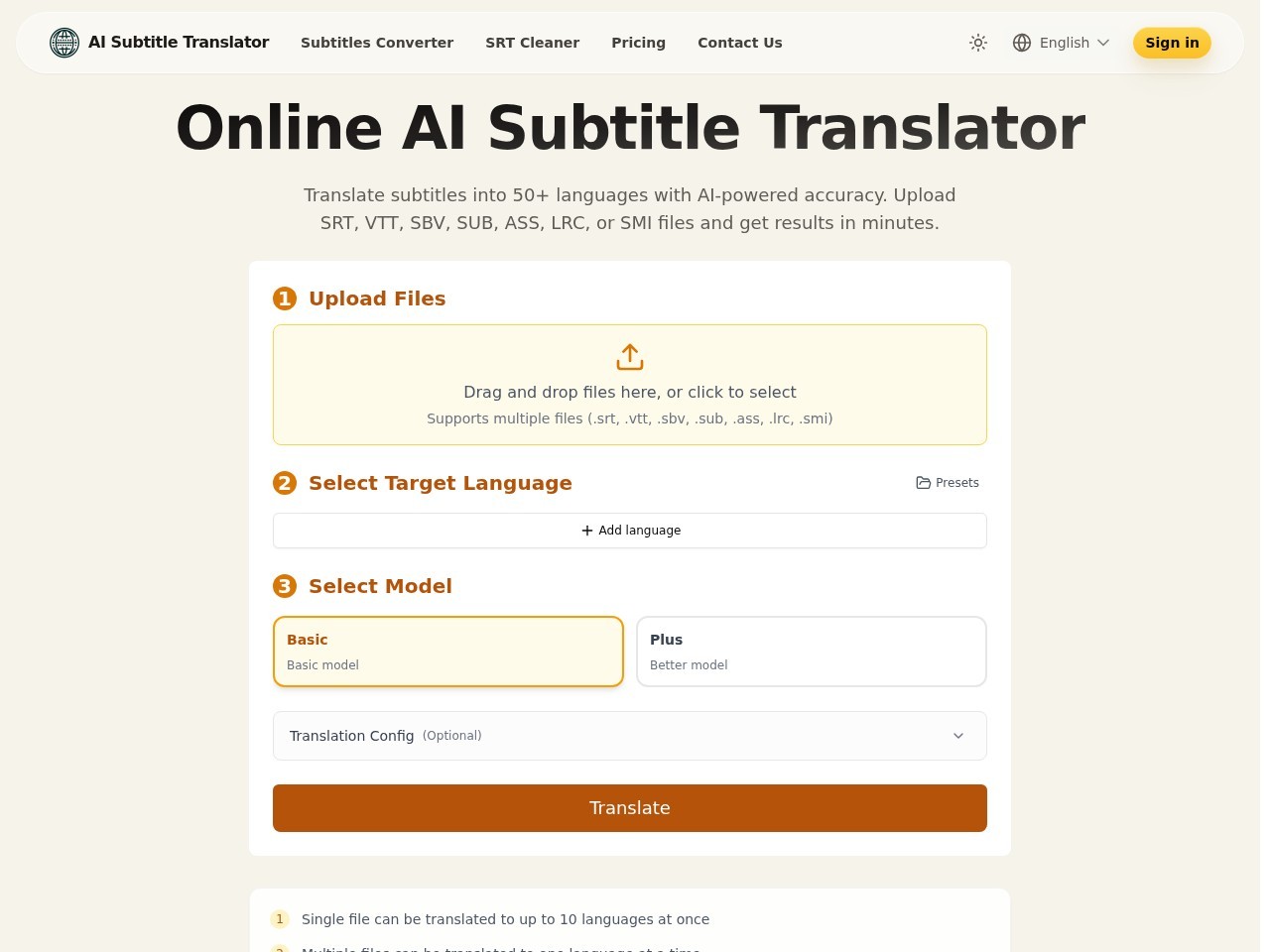 AI Subtitle Translator