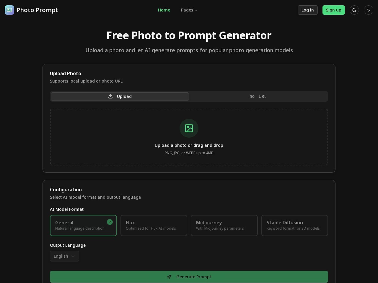Photo to Prompt Generator